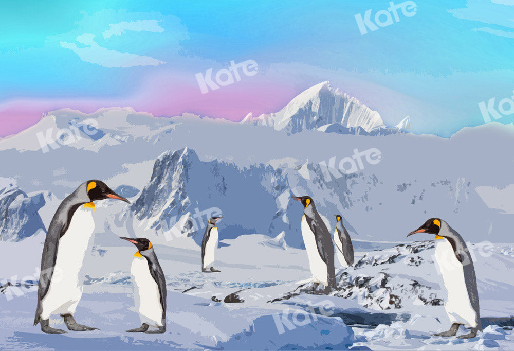 Kate Snow Mountain Penguin Backdrop Designed by Chain Photography - Kate Backdrop AU
