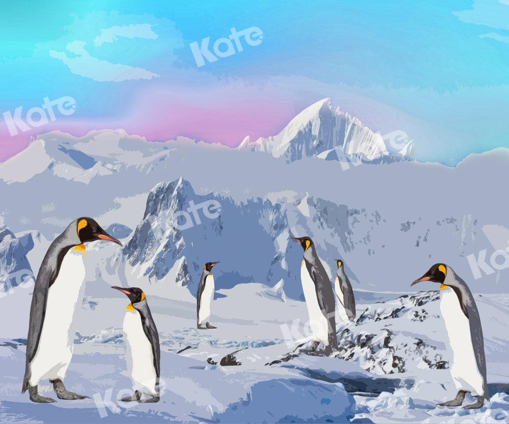 Kate Snow Mountain Penguin Backdrop Designed by Chain Photography - Kate Backdrop AU