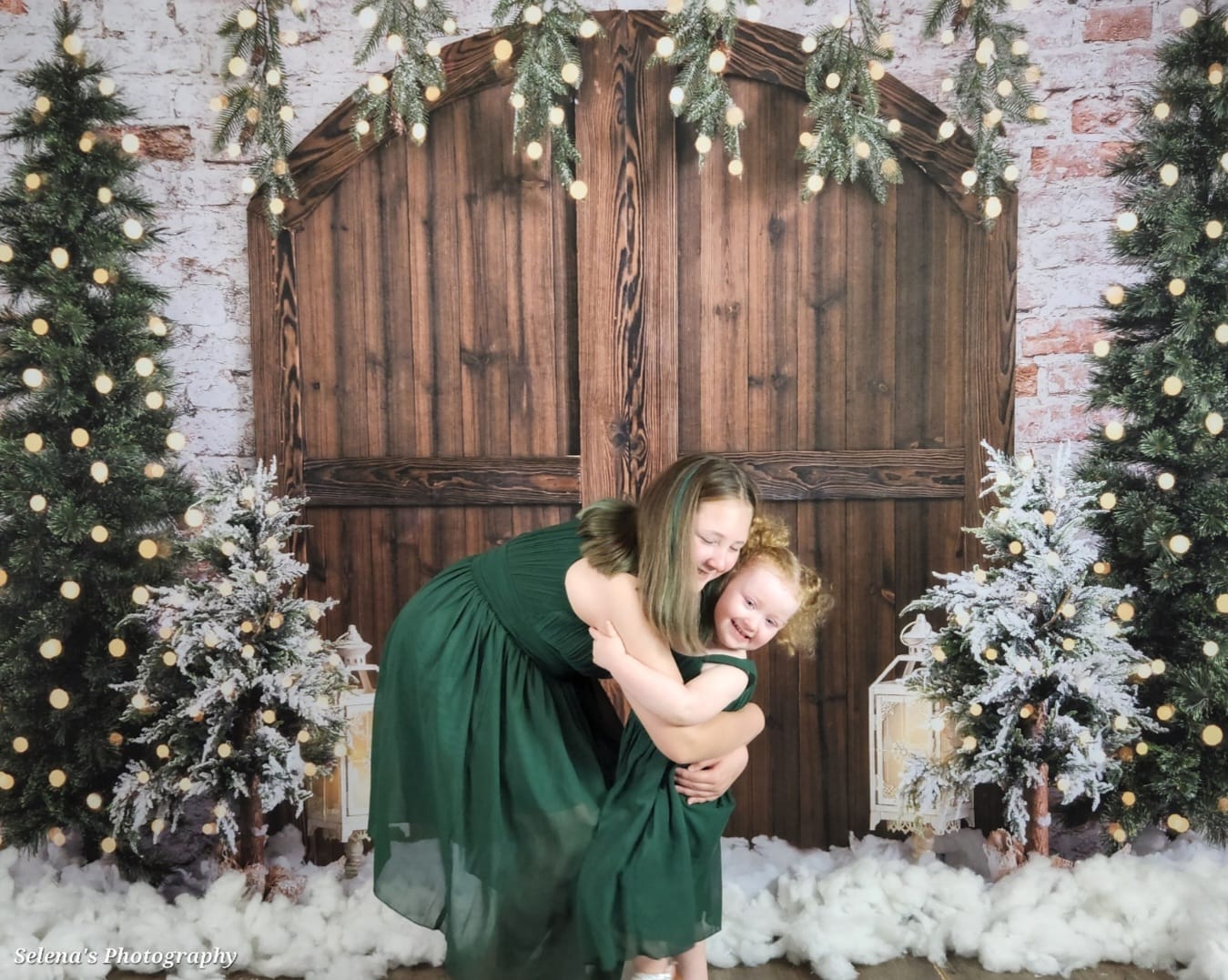 Kate Christmas Backdrop Snow Tree Winter Brick Wall Designed by Emetselch - Kate Backdrop AU