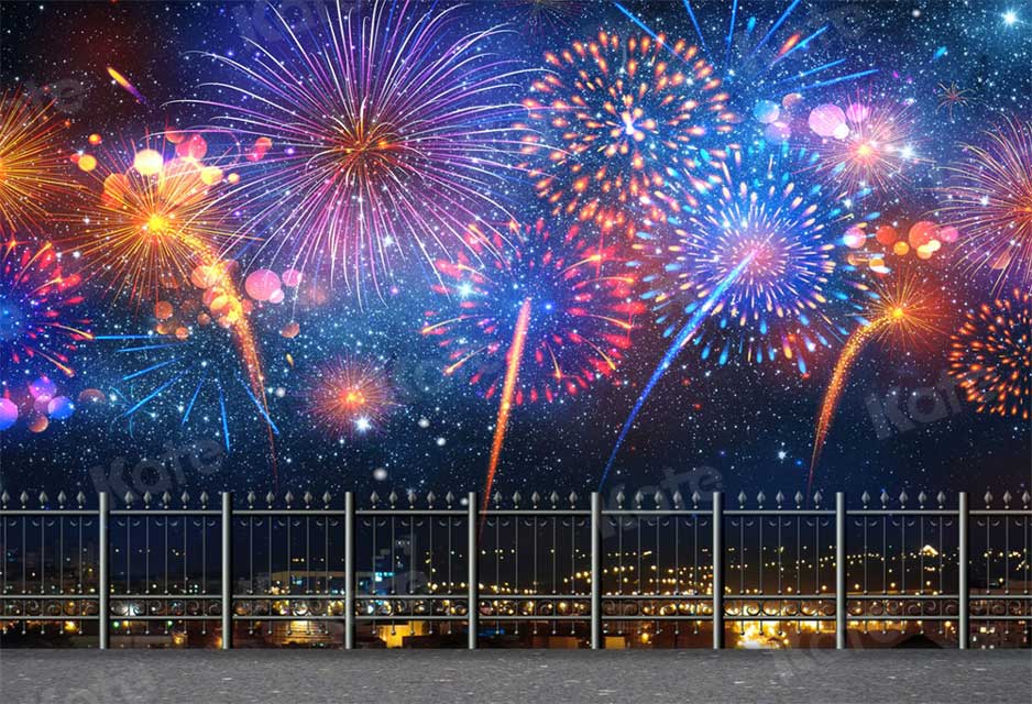 Kate City fireworks Backdrop Winter New Year for Photography - Kate Backdrop AU