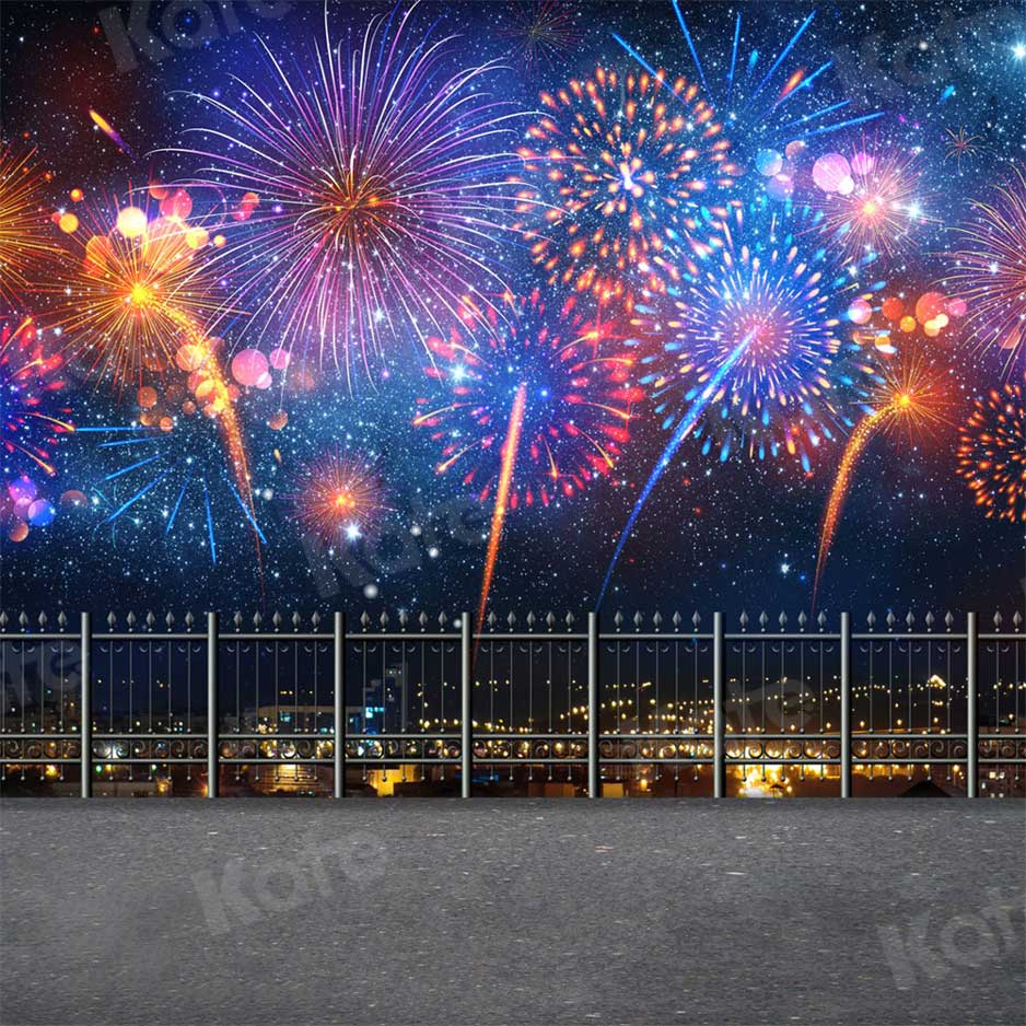 Kate City fireworks Backdrop Winter New Year for Photography - Kate Backdrop AU