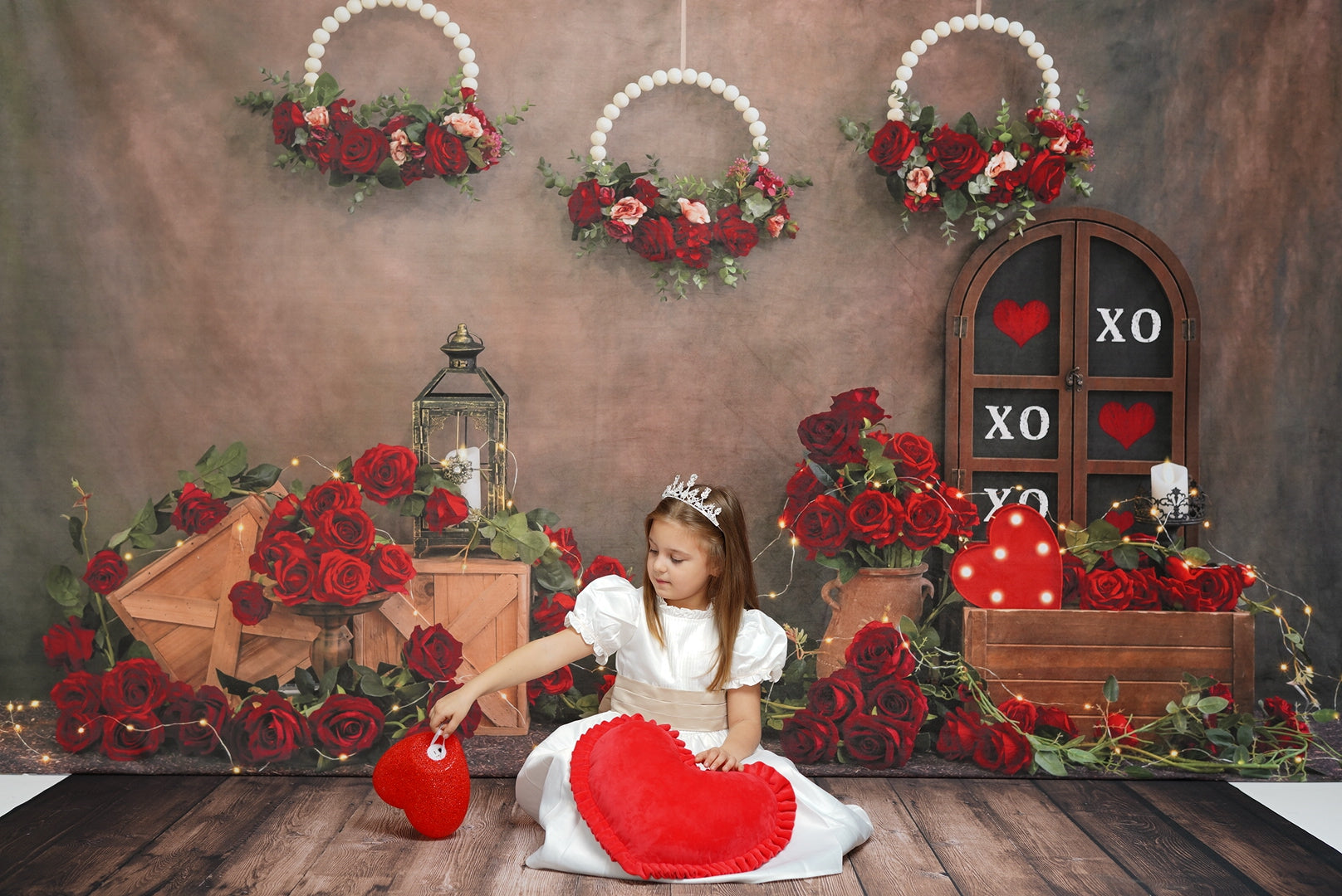 Kate Valentine's Day Backdrop Vintage Rose Designed by Emetselch - Kate Backdrop AU