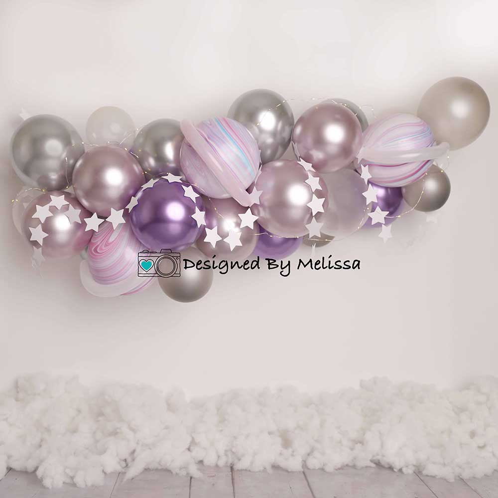 Kate Metallic Balloon Backdrop Garland Space Clouds Designed by Melissa King - Kate Backdrop AU