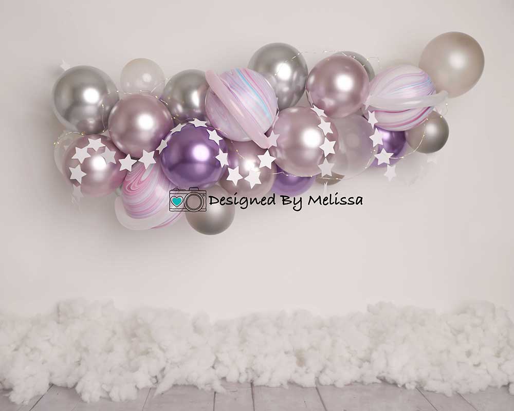Kate Metallic Balloon Backdrop Garland Space Clouds Designed by Melissa King - Kate Backdrop AU