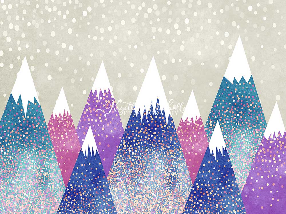 Kate Snowy Mountains Backdrop Purple Pink Designed By Krystle Mitchell Photography - Kate Backdrop AU