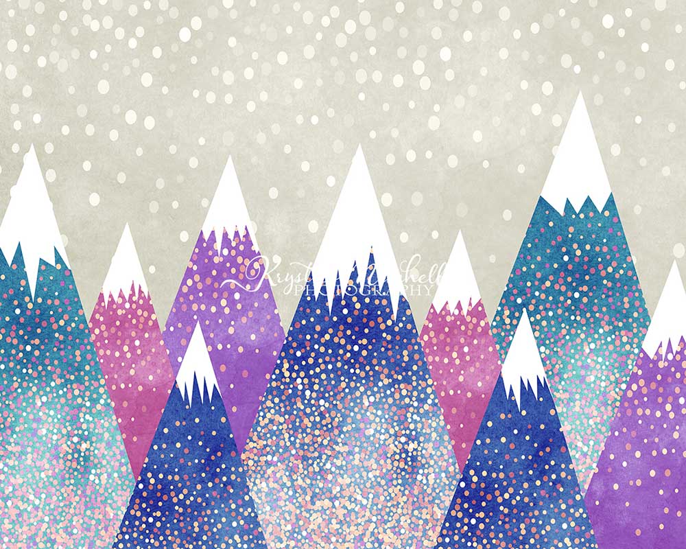 Kate Snowy Mountains Backdrop Purple Pink Designed By Krystle Mitchell Photography - Kate Backdrop AU