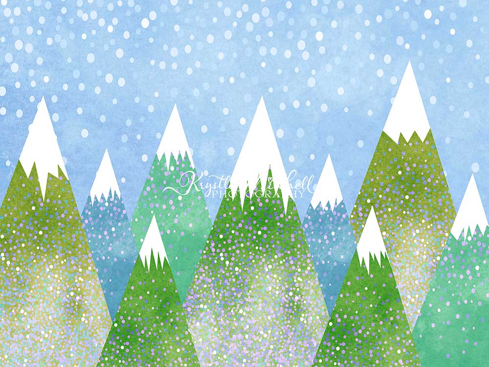 Kate Boy Mountains Backdrop Blue Green Designed By Krystle Mitchell Photography - Kate Backdrop AU