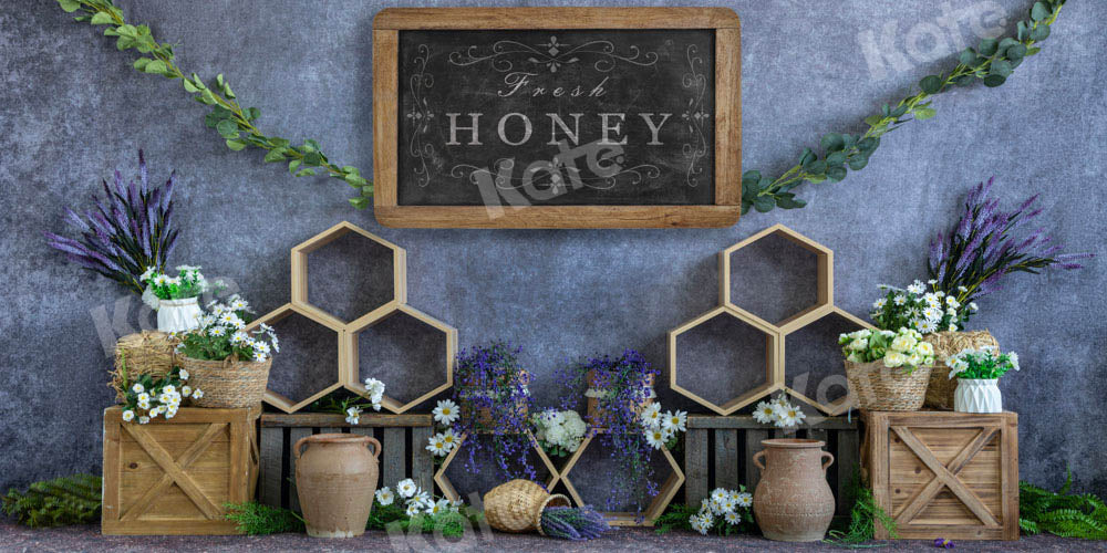 Kate Fresh Honey Backdrop Blue Designed by Emetselch - Kate Backdrop AU