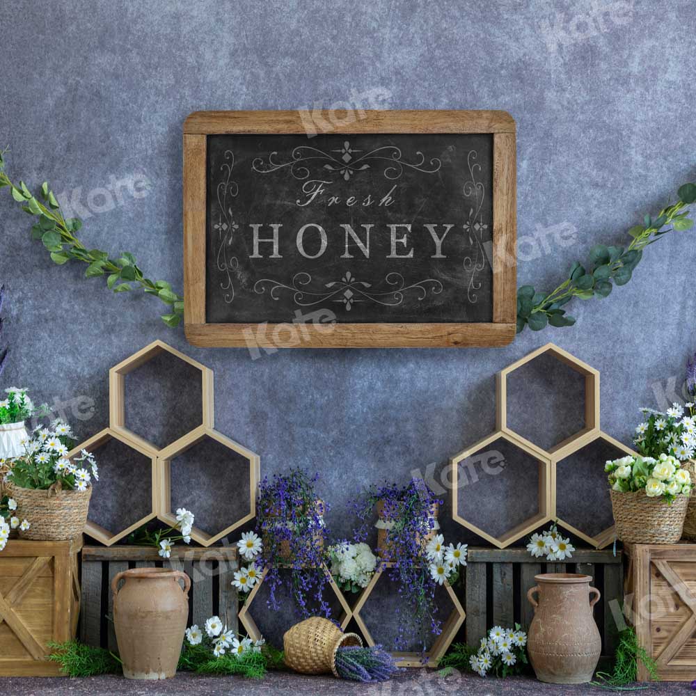 Kate Fresh Honey Backdrop Blue Designed by Emetselch - Kate Backdrop AU