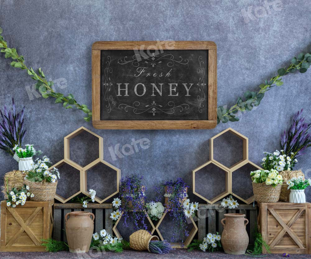 Kate Fresh Honey Backdrop Blue Designed by Emetselch - Kate Backdrop AU