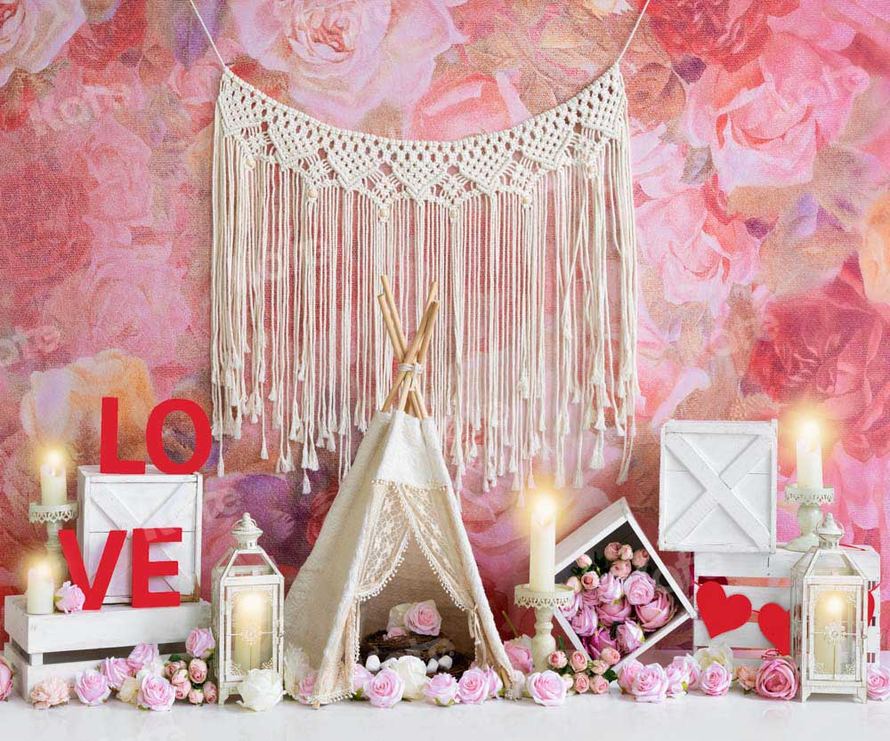 Kate Valentine's Day Tent Backdrop Pink Love Designed by Emetselch - Kate Backdrop AU