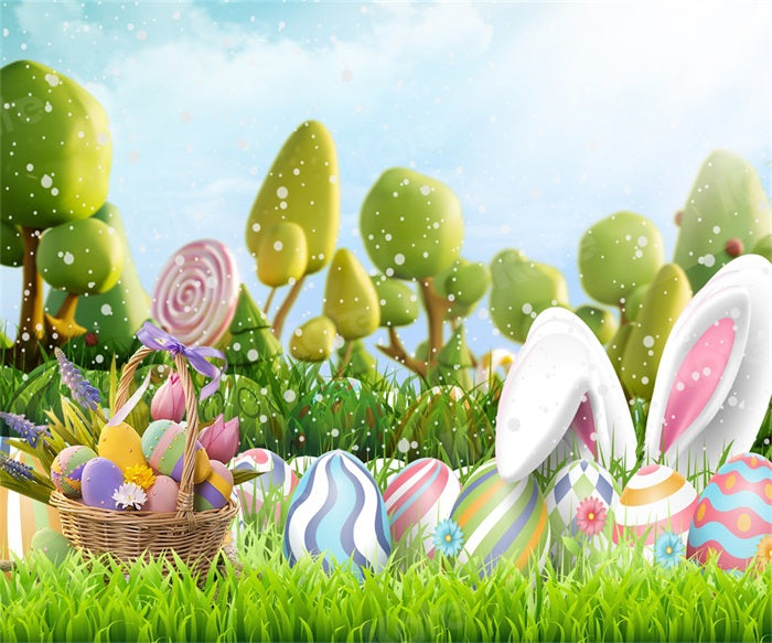 Kate Spring Backdrop Easter Egg Grassland for Photography - Kate Backdrop AU