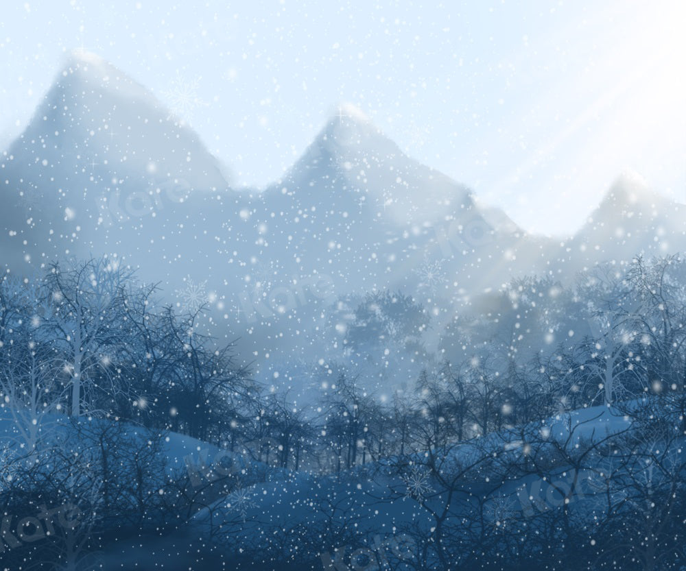 Kate Winter Wonderland Backdrop Snow Mountain for Photography - Kate Backdrop AU