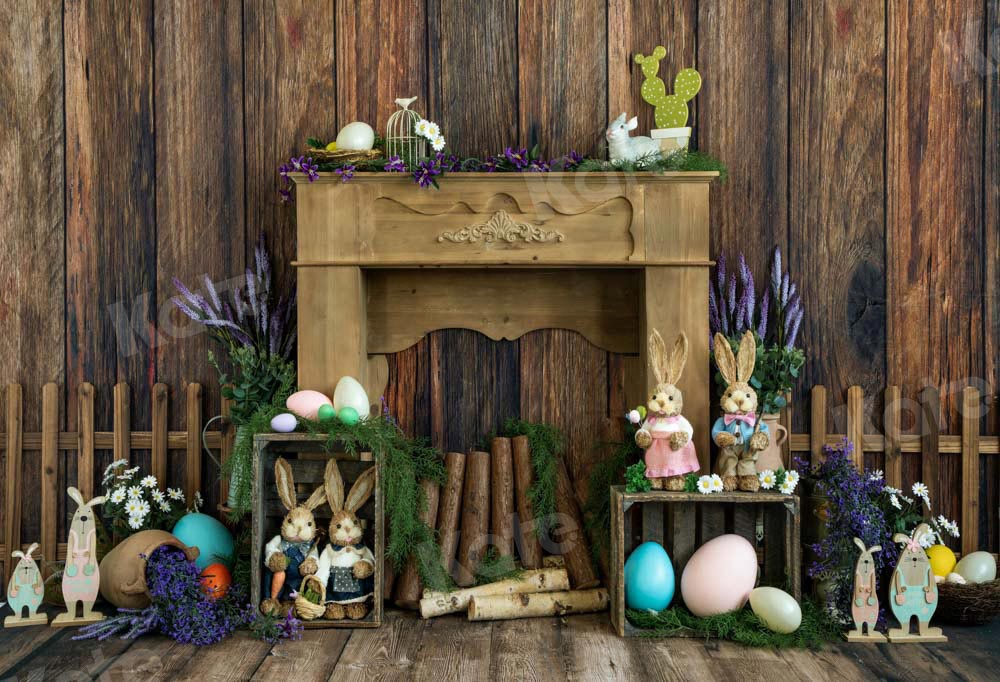 Kate Easter Bunny Backdrop Cactus Fireplace Designed by Emetselch - Kate Backdrop AU