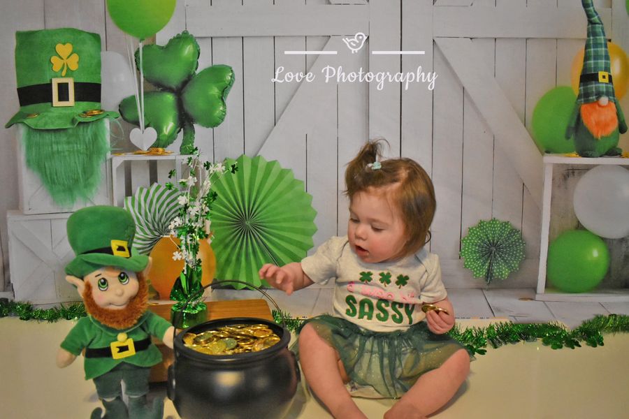 Kate St. Patrick's Day Backdrop Lucky Day Green Designed by Emetselch - Kate Backdrop AU