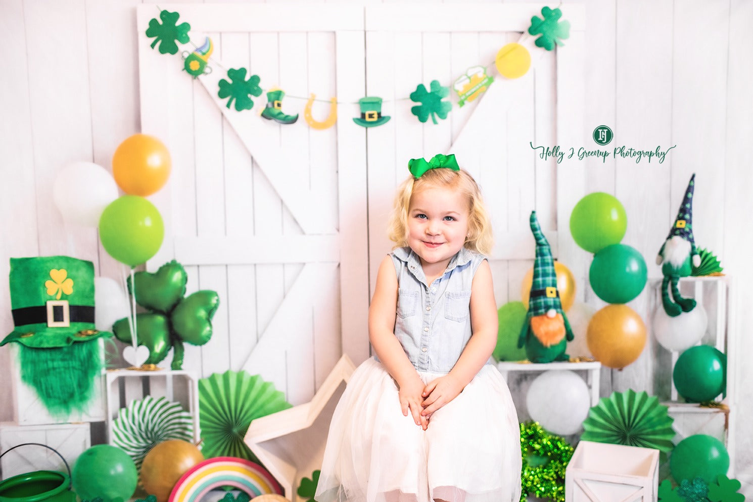 Kate St. Patrick's Day Backdrop Lucky Day Green Designed by Emetselch - Kate Backdrop AU