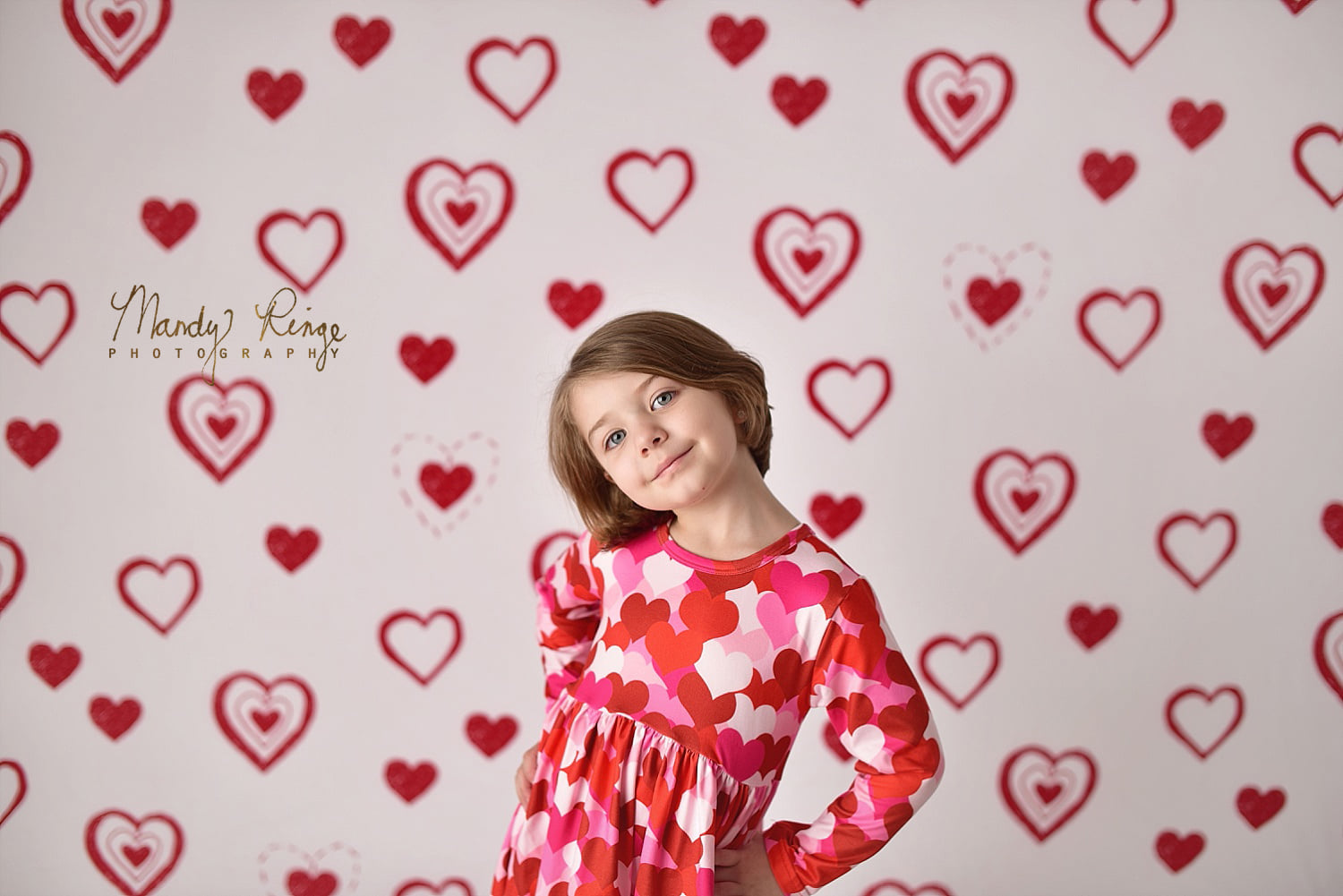 Kate Valentine's Heart Backdrop Red Doodles Designed by Mandy Ringe Photography - Kate Backdrop AU