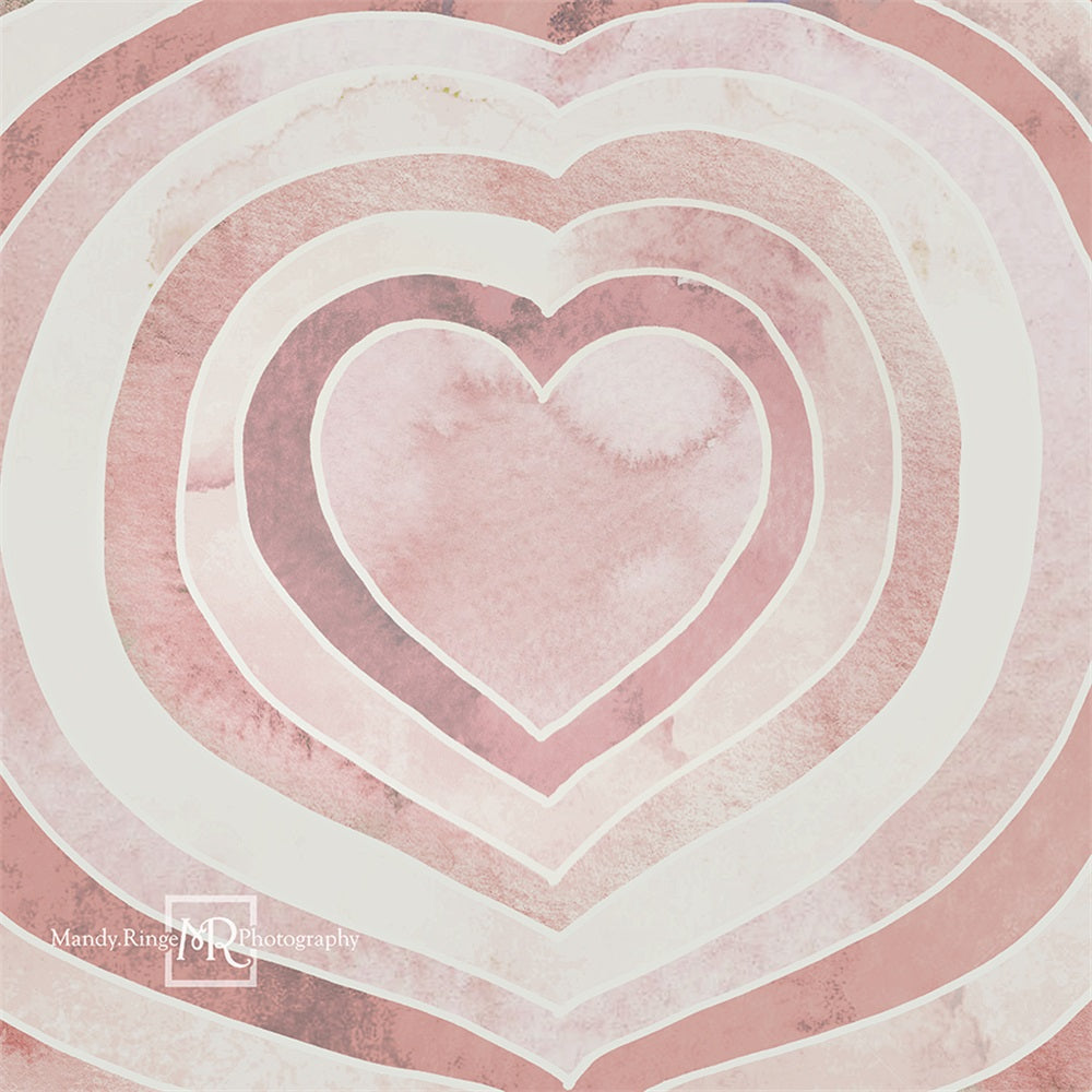 Kate Valentine's Watercolor Backdrop Heart Pattern Designed by Mandy Ringe Photography - Kate Backdrop AU