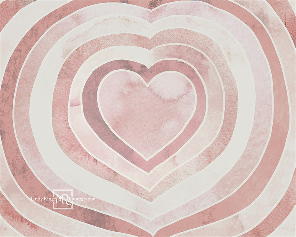 Kate Valentine's Watercolor Backdrop Heart Pattern Designed by Mandy Ringe Photography - Kate Backdrop AU