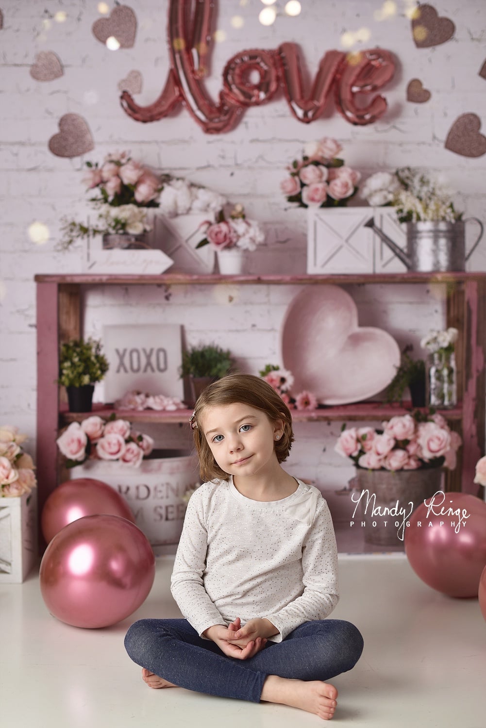 Kate Valentine's Day Backdrop Rose Gold Designed by Mandy Ringe Photography - Kate Backdrop AU