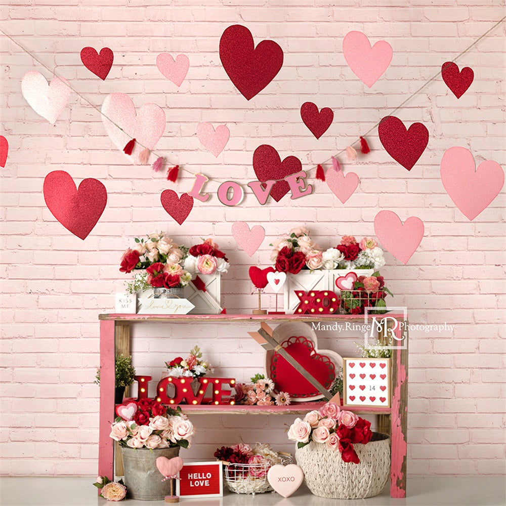 Kate Valentine's Day Love Backdrop Heart Designed by Mandy Ringe Photography - Kate Backdrop AU