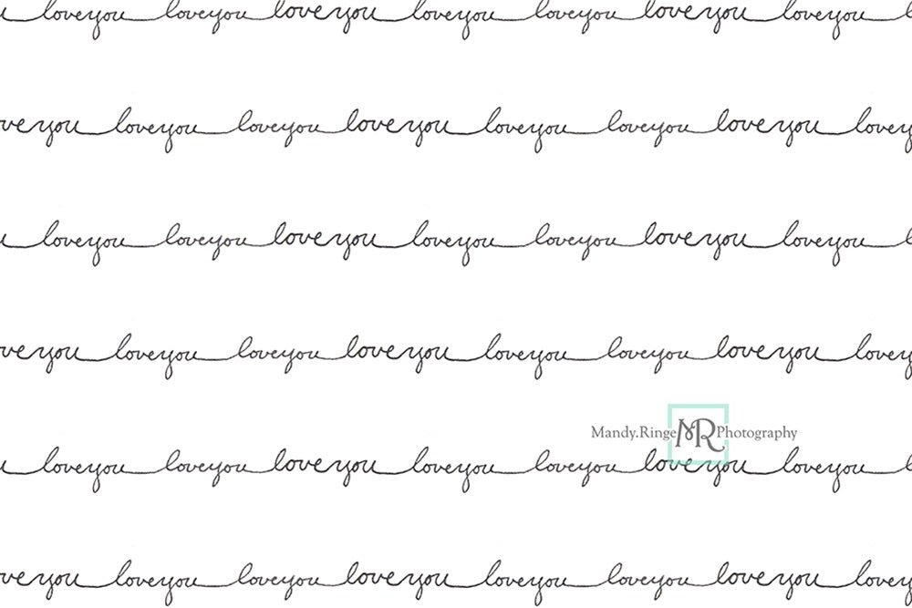 Kate Love You Script Backdrop Designed by Mandy Ringe Photography - Kate Backdrop AU