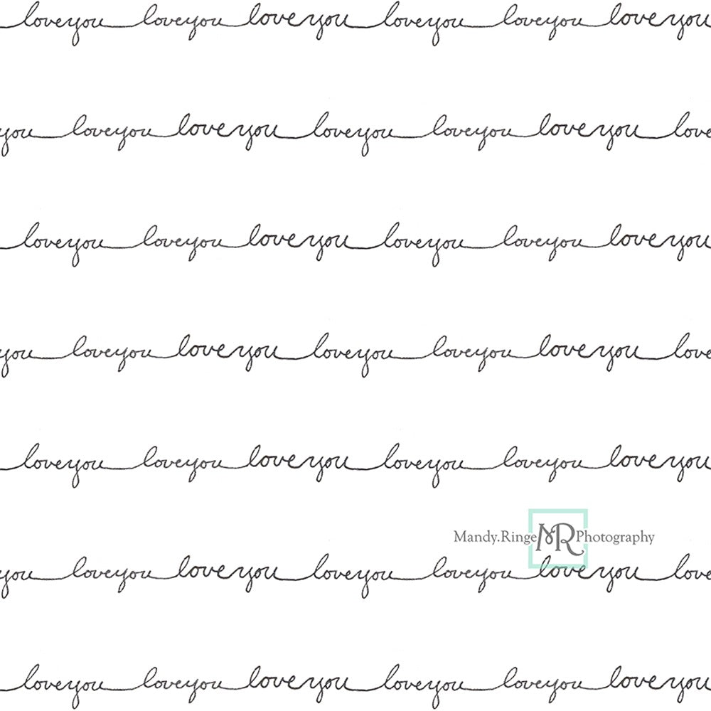 Kate Love You Script Backdrop Designed by Mandy Ringe Photography - Kate Backdrop AU