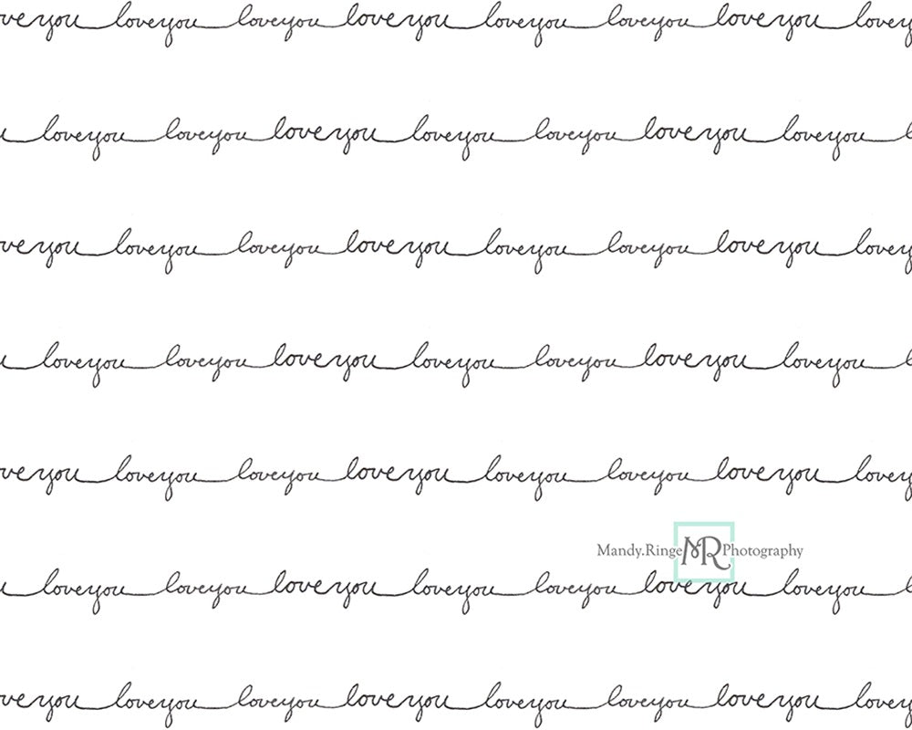Kate Love You Script Backdrop Designed by Mandy Ringe Photography - Kate Backdrop AU