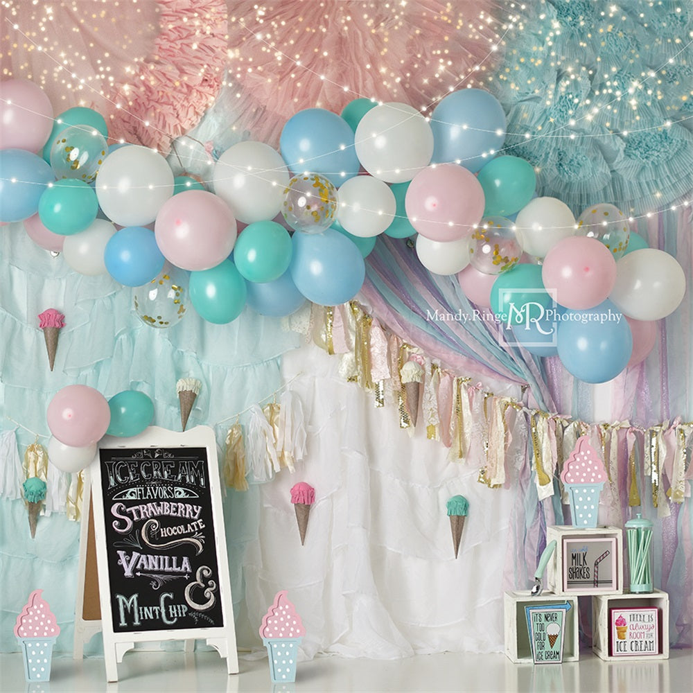 Kate Pastel Ice Cream Backdrop Party Designed by Mandy Ringe Photography - Kate Backdrop AU