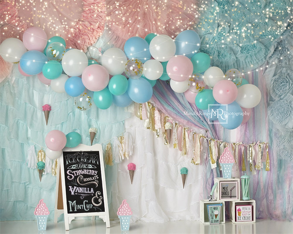 Kate Pastel Ice Cream Backdrop Party Designed by Mandy Ringe Photography - Kate Backdrop AU