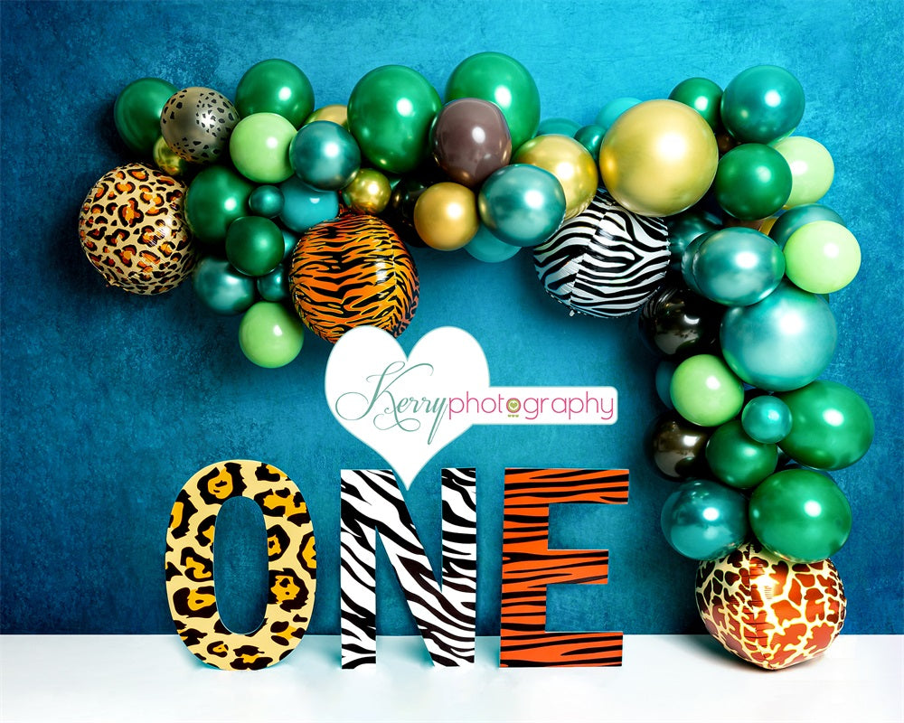Kate Jungle First Birthday Backdrop for Photography Designed by Kerry Anderson - Kate Backdrop AU