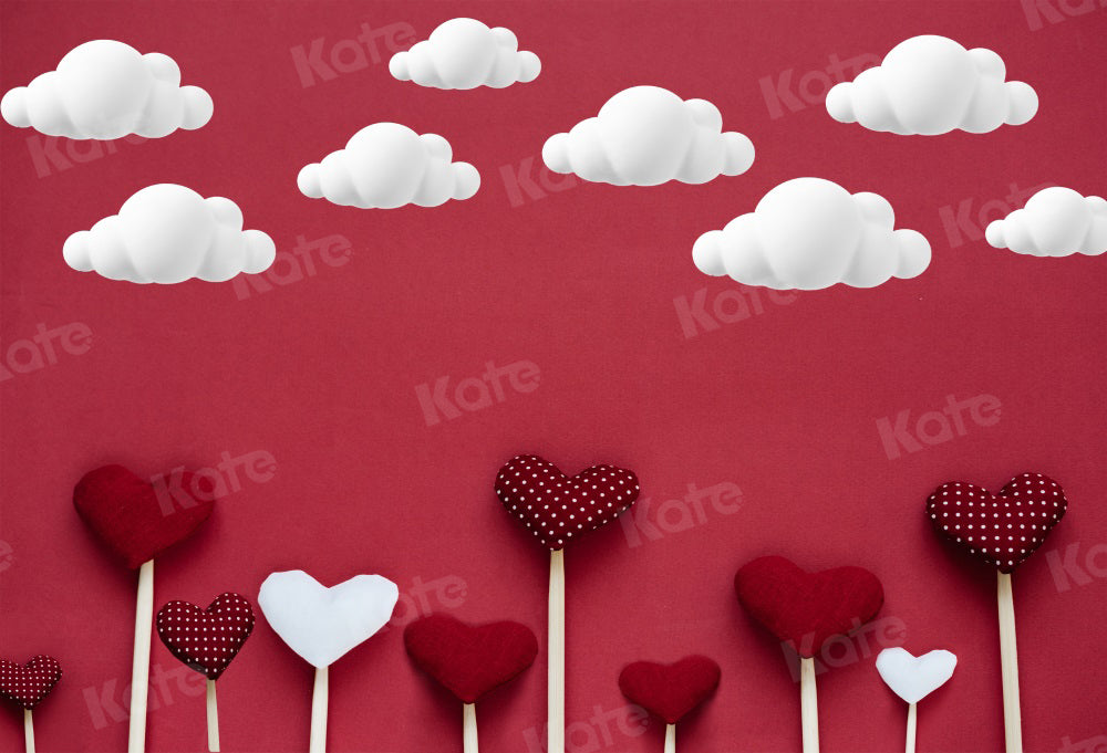 Kate Cloud Valentine's day Backdrop Heart-shaped for Photography - Kate Backdrop AU