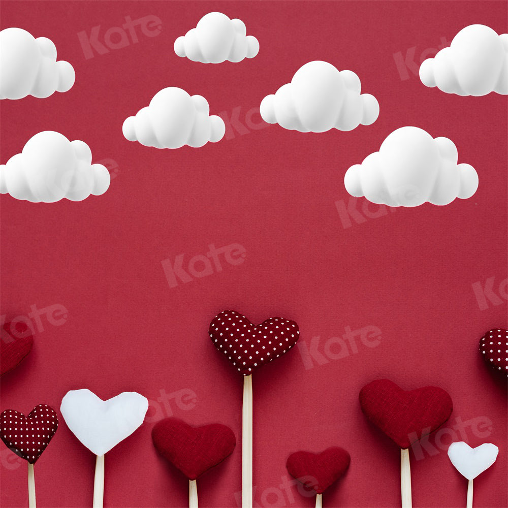 Kate Cloud Valentine's day Backdrop Heart-shaped for Photography - Kate Backdrop AU