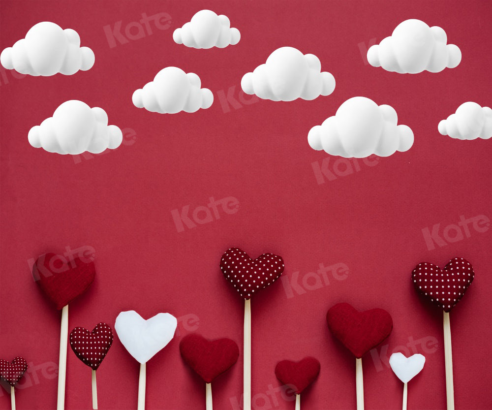Kate Cloud Valentine's day Backdrop Heart-shaped for Photography - Kate Backdrop AU