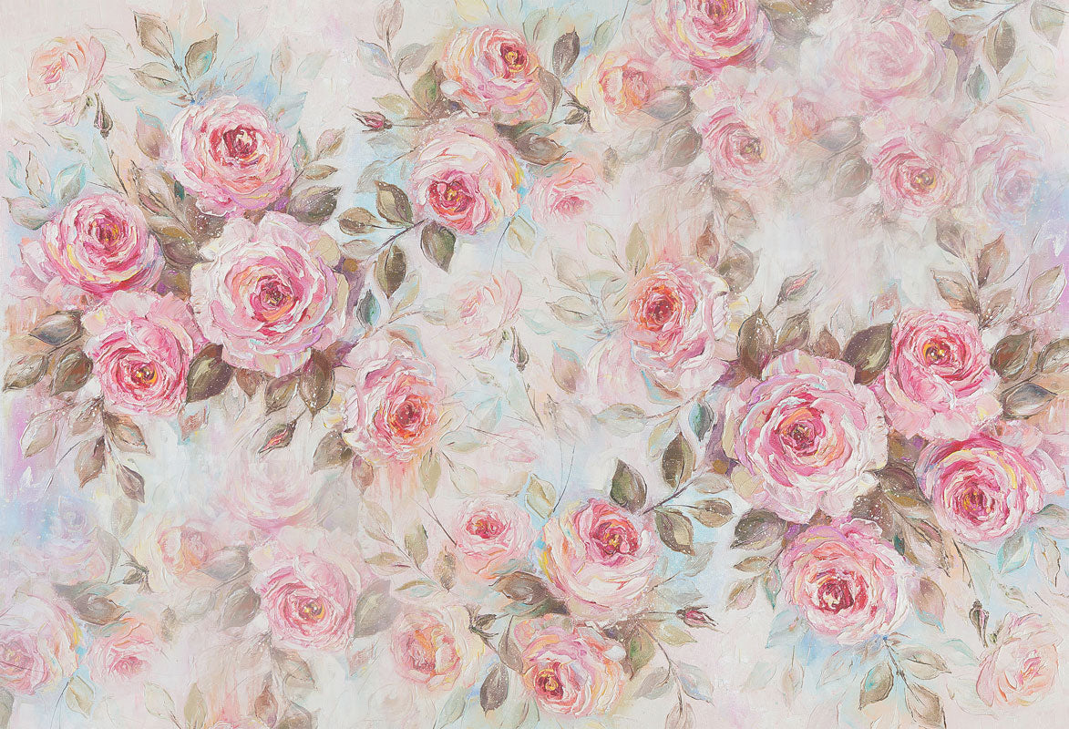 Kate Fine Art Backdrop Pink Flower Floral Oil Painting for Photography - Kate Backdrop AU