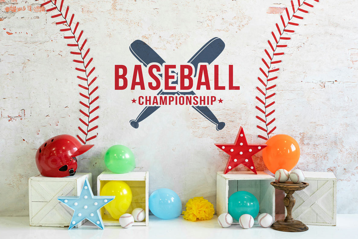 Kate Cake Smash Backdrop Baseball Boy for Photography - Kate Backdrop AU