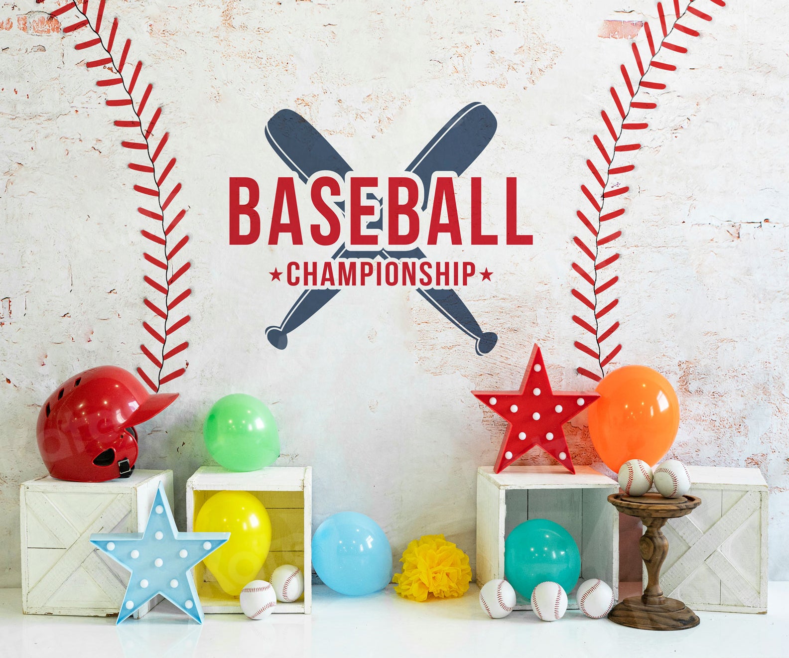 Kate Cake Smash Backdrop Baseball Boy for Photography - Kate Backdrop AU