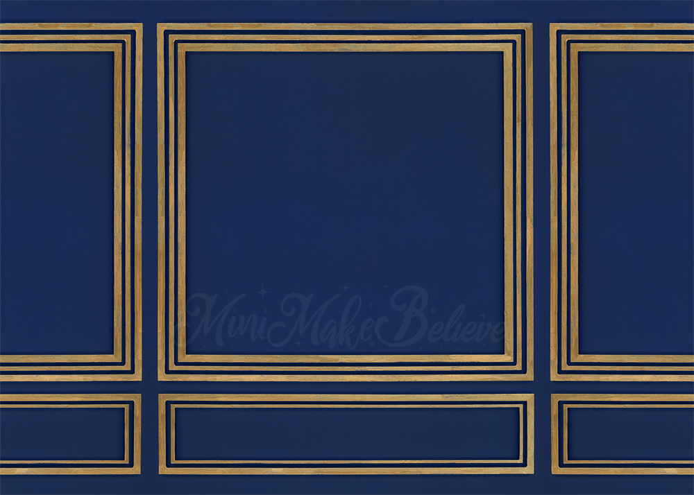 Kate Navy Blue Wall Backdrop Painted Gold Designed by Mini MakeBelieve - Kate Backdrop AU