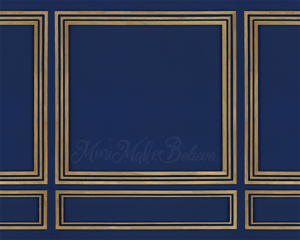 Kate Navy Blue Wall Backdrop Painted Gold Designed by Mini MakeBelieve - Kate Backdrop AU