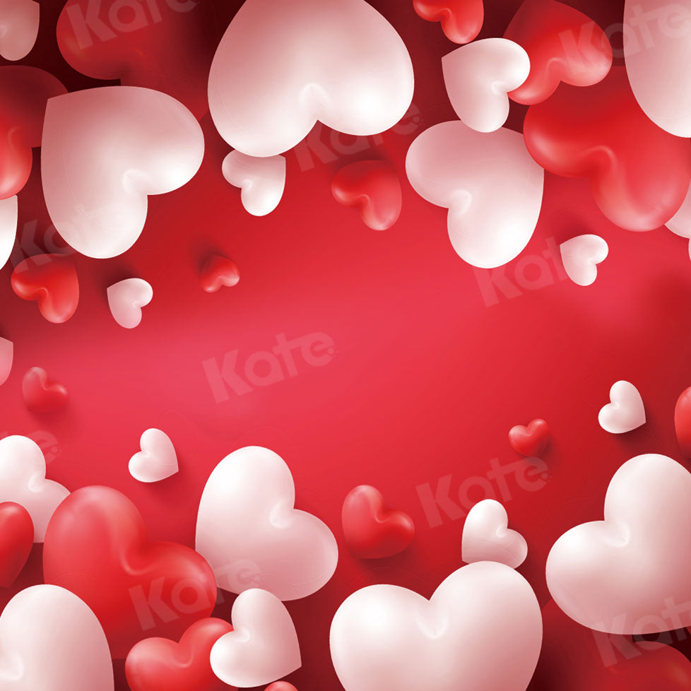Kate Valentine's Day Backdrop Red Love Balloons for Photography - Kate Backdrop AU