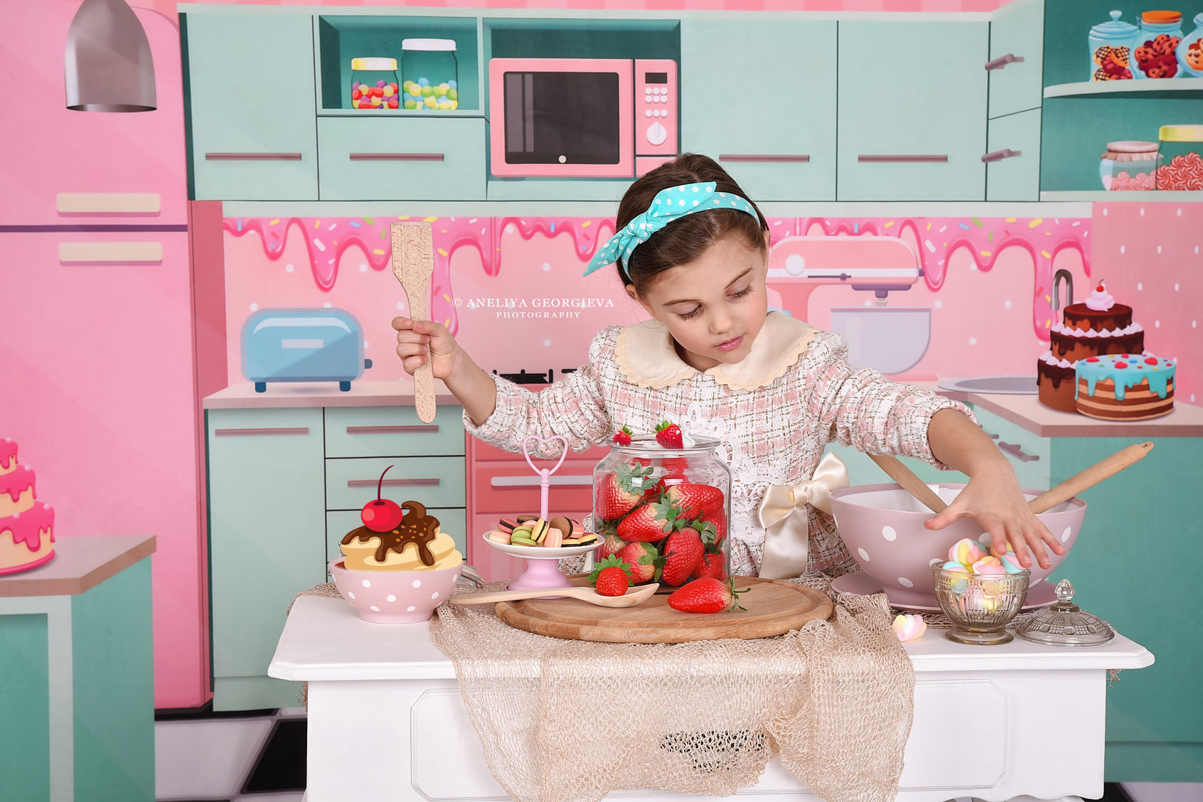 Kate Sweet Cute Kitchen Backdrop Designed by Pentaprisma a Creative Group