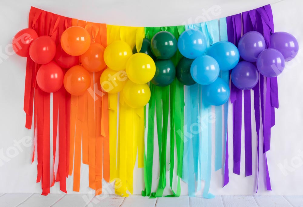 Kate Rainbow Backdrop Birthday Balloon Designed by Emetselch - Kate Backdrop AU
