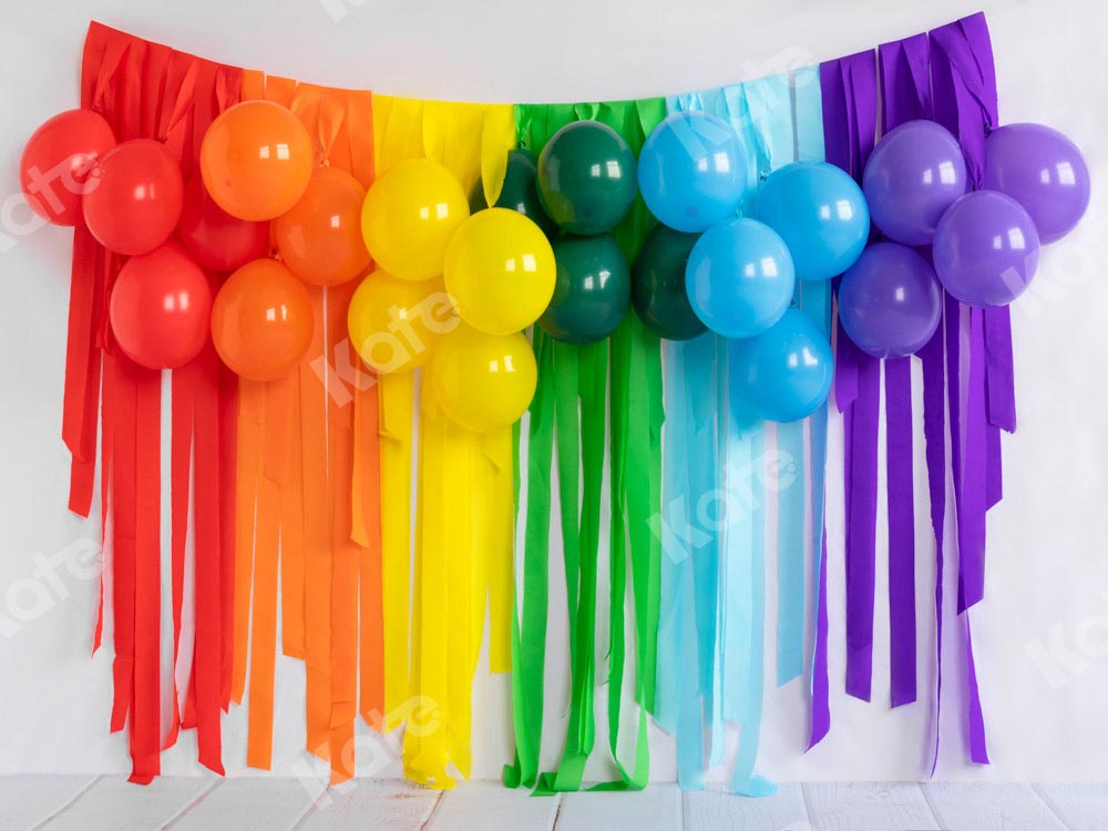 Kate Rainbow Backdrop Birthday Balloon Designed by Emetselch - Kate Backdrop AU
