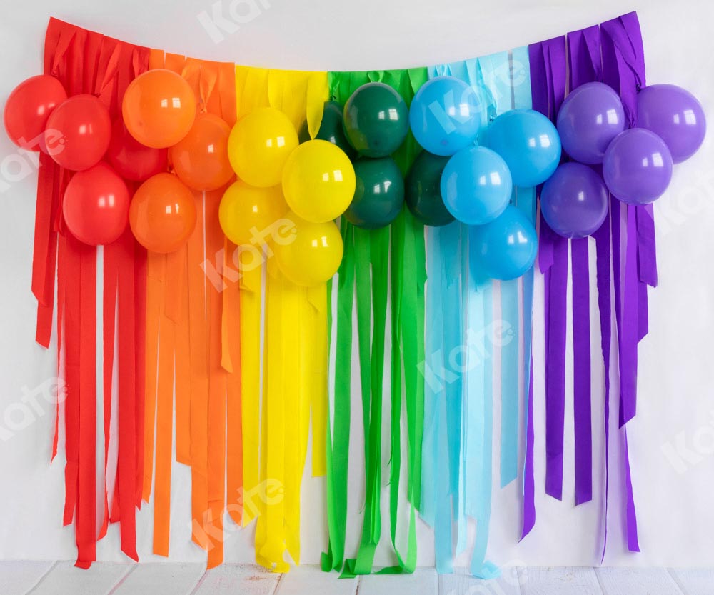 Kate Rainbow Backdrop Birthday Balloon Designed by Emetselch - Kate Backdrop AU