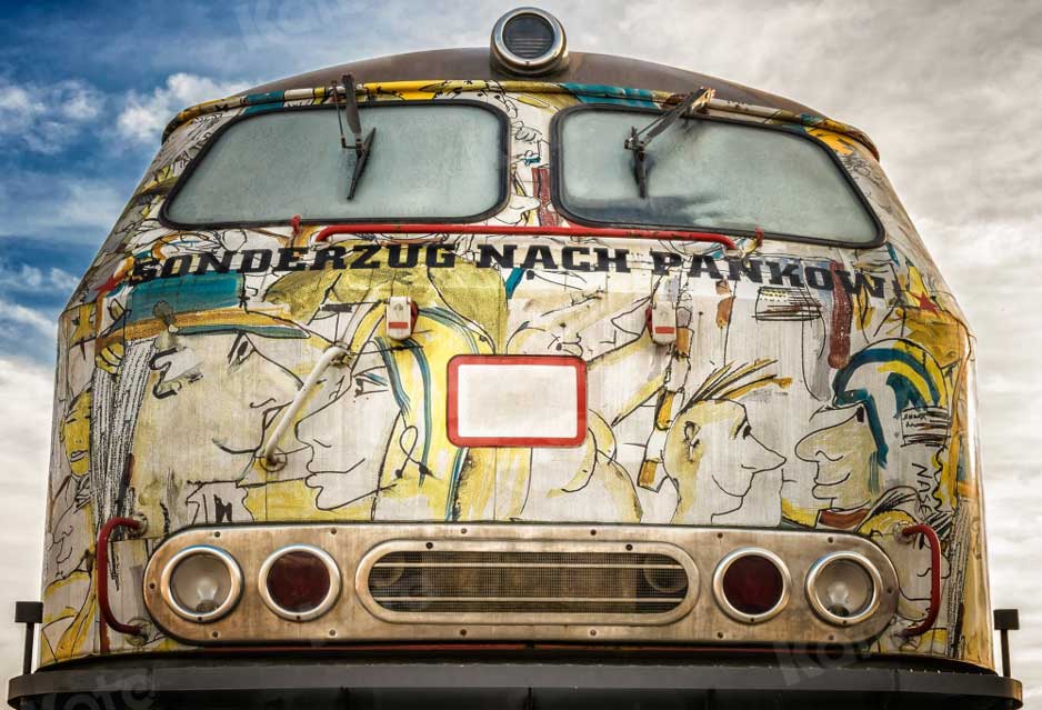 Kate Graffiti Train Backdrop for Photography - Kate Backdrop AU