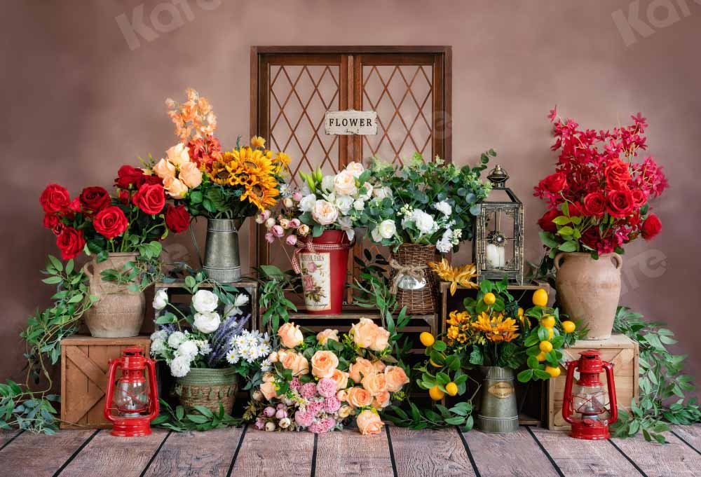 Kate Retro Spring Backdrop Flower Shop Designed by Emetselch - Kate Backdrop AU