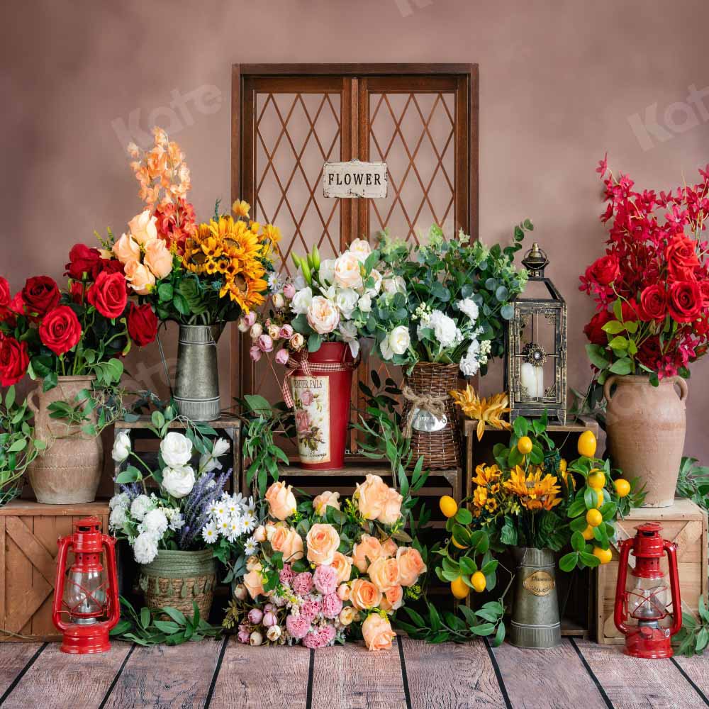 Kate Retro Spring Backdrop Flower Shop Designed by Emetselch - Kate Backdrop AU