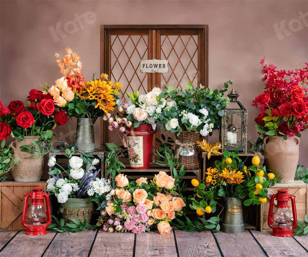 Kate Retro Spring Backdrop Flower Shop Designed by Emetselch - Kate Backdrop AU