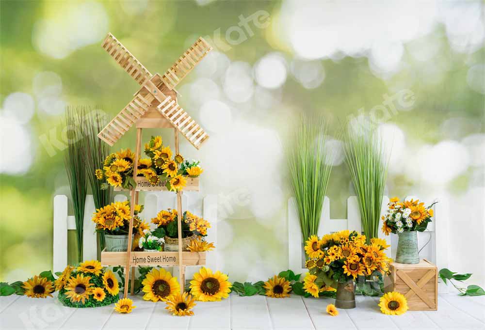 Kate Spring/Summer Sunflower Backdrop Outdoor Flowers Designed by Emetselch - Kate Backdrop AU