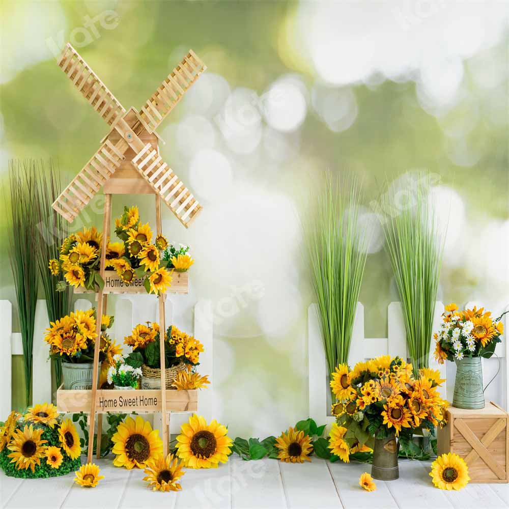 Kate Spring/Summer Sunflower Backdrop Outdoor Flowers Designed by Emetselch - Kate Backdrop AU